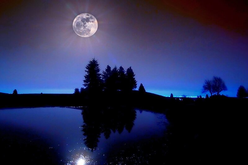 Full Moon over Pond