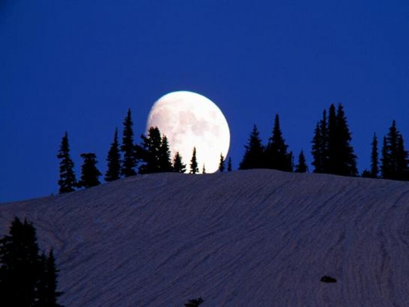 Full Moon over Snowy Hill