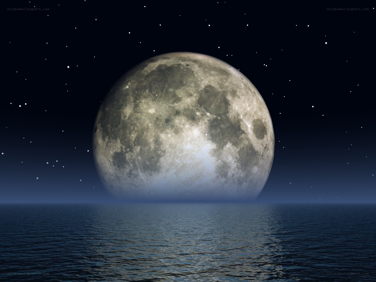 Full moon over the ocean