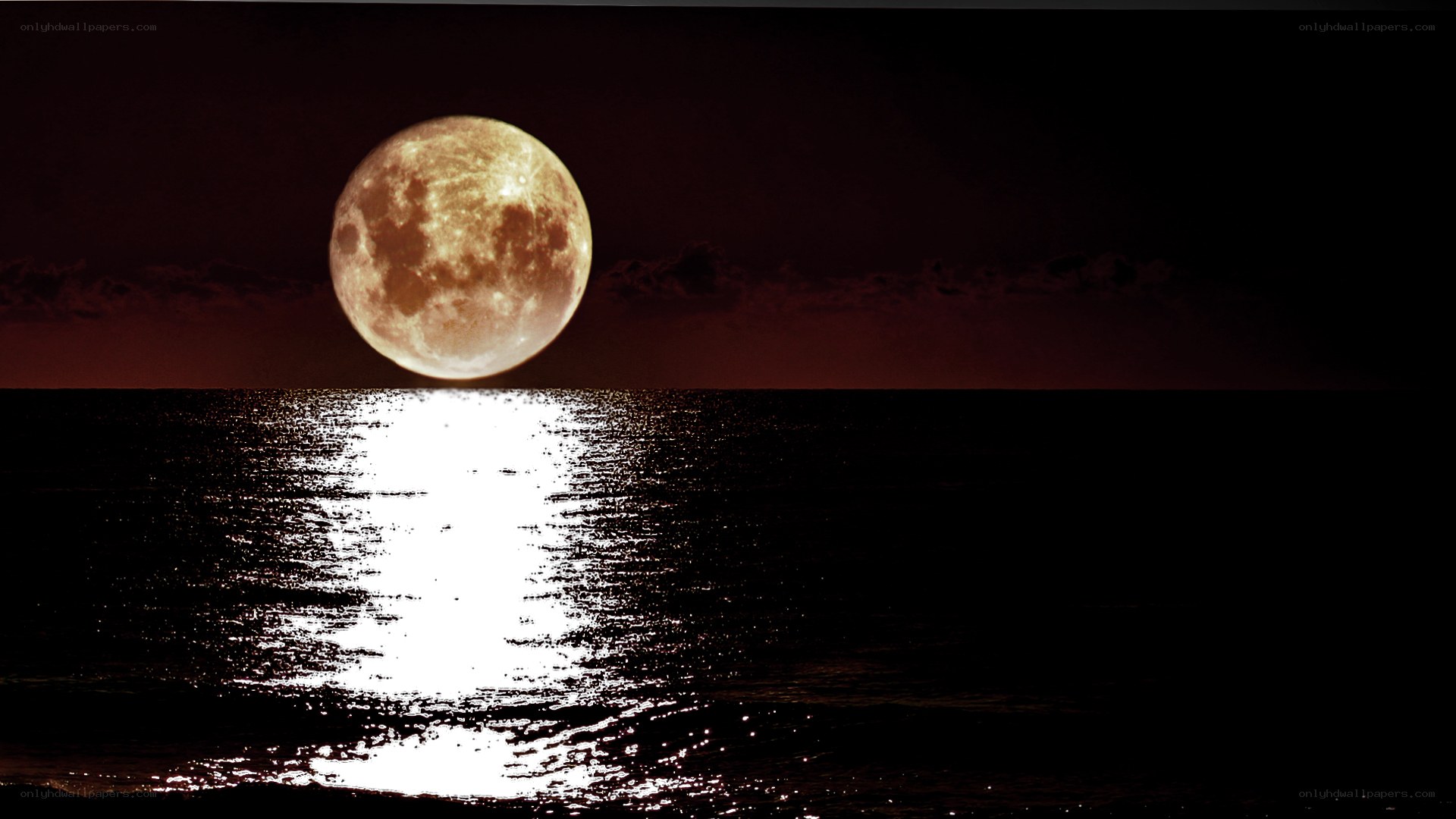 Full moon over the ocean