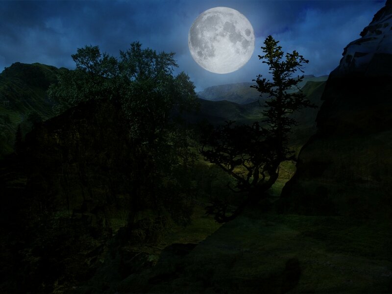 Full Moon over Valley