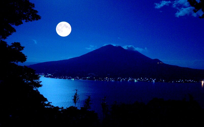 Full Moon over Volcano
