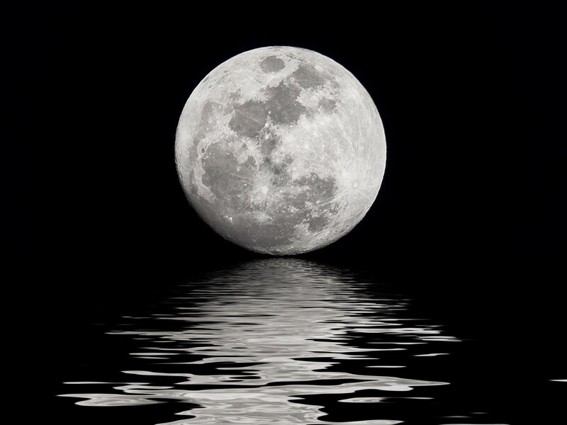 Full moon over water