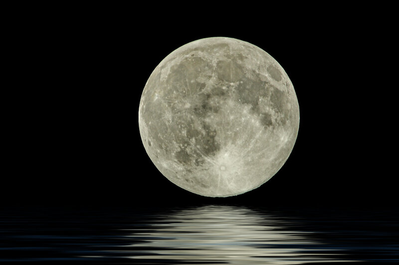Full moon over water