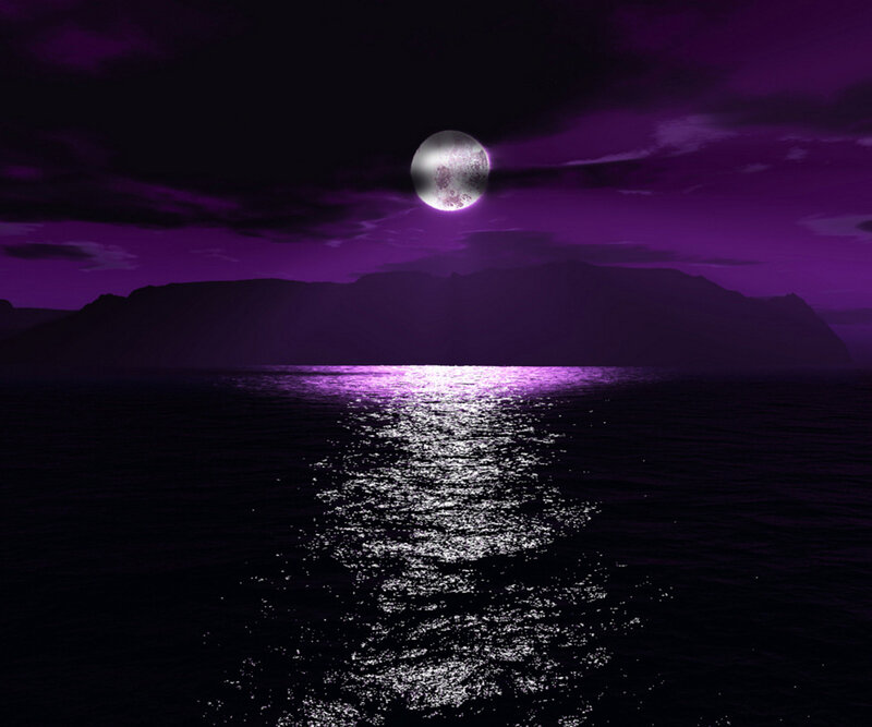Full Moon over Water — Purple