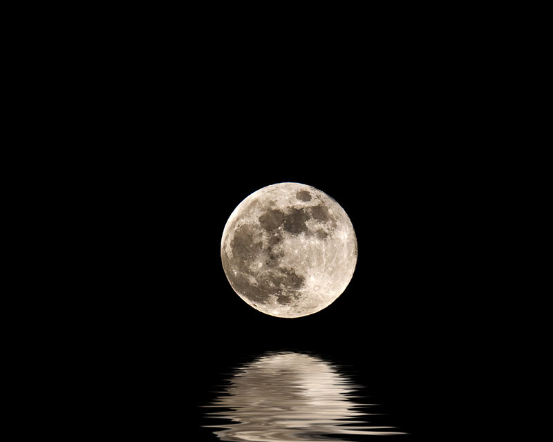 Full moon over water