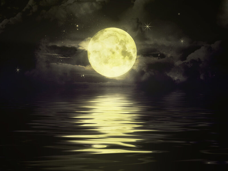 Full Moon over Water — Yellow