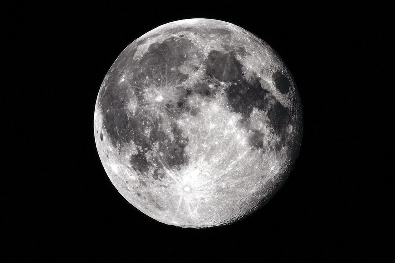 Full Moon Surface — Gray, Dramatic, Night, Photograph, Craters, Lunar Maria