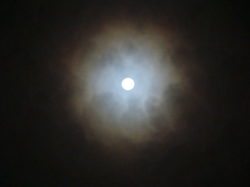 Full Moon Through Clouds — White, Dark