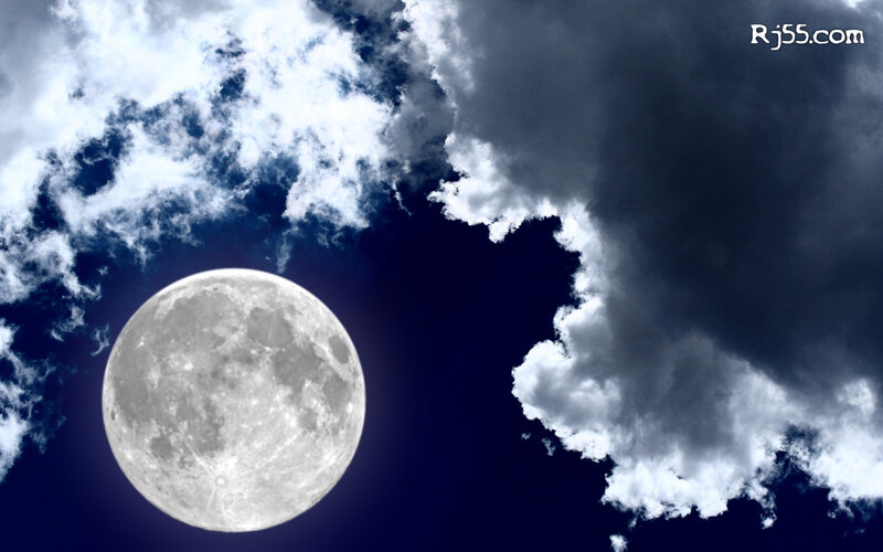 Full moon with clouds