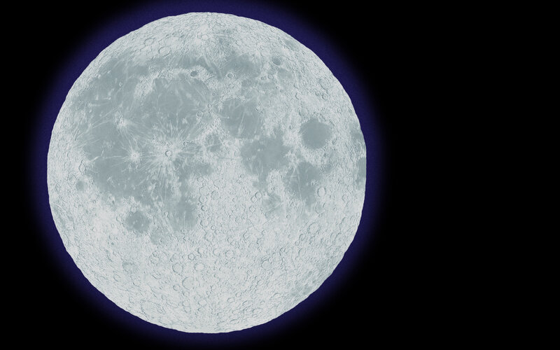 Full moon with cratered surface