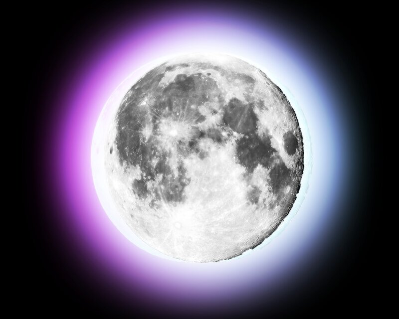 Full moon with glowing aura