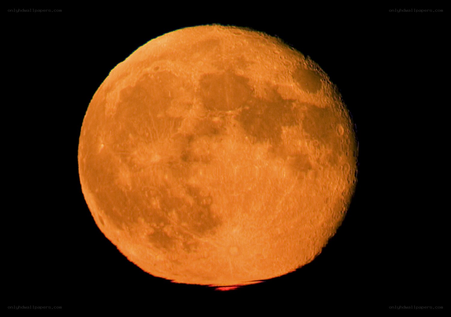 Full moon with orange hue