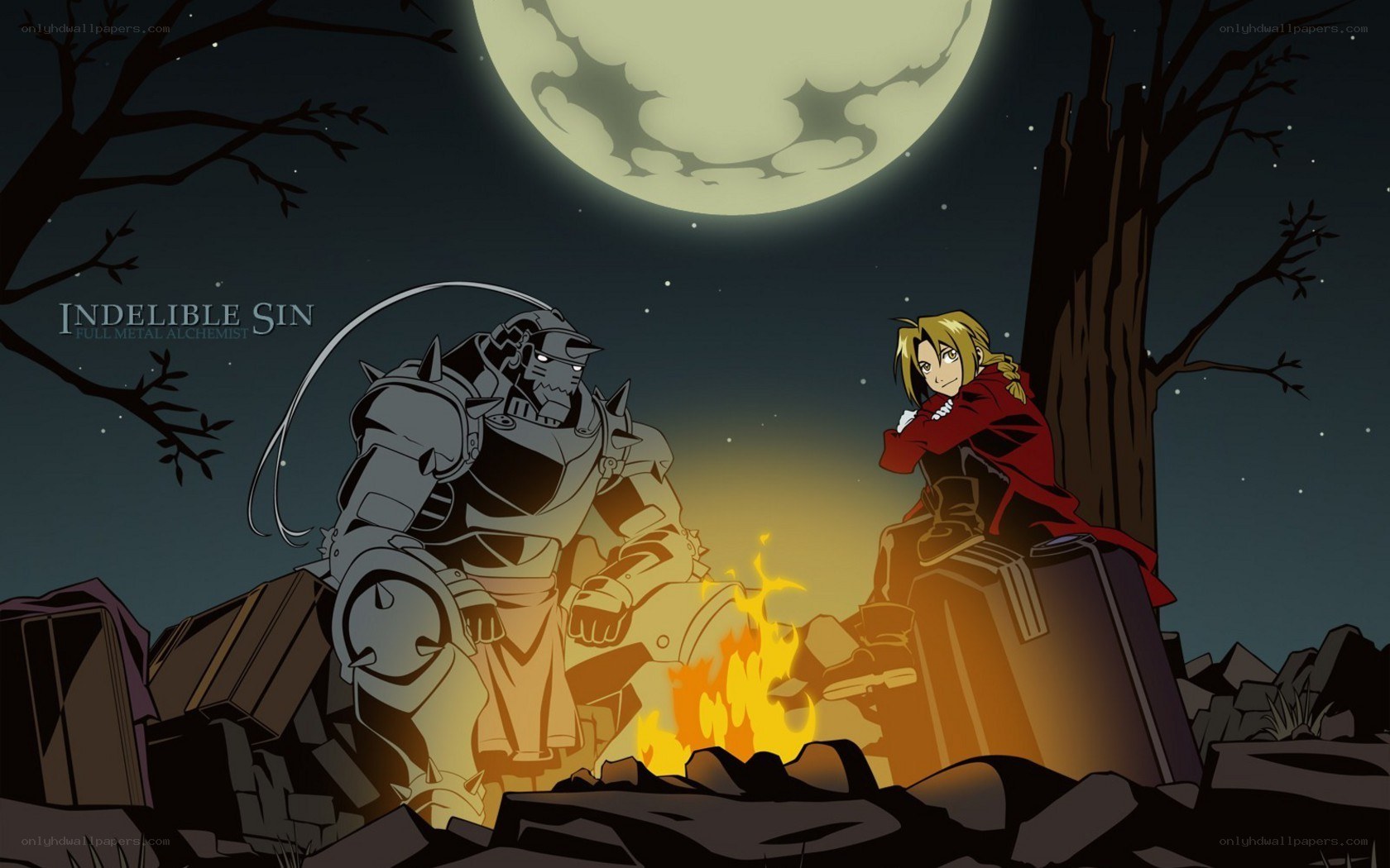 Fullmetal Alchemist campfire scene