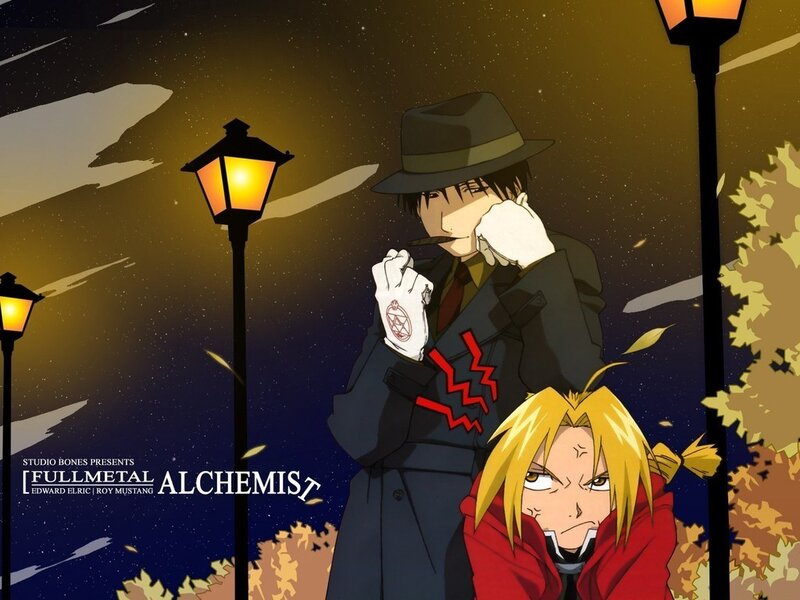 Fullmetal Alchemist characters at night