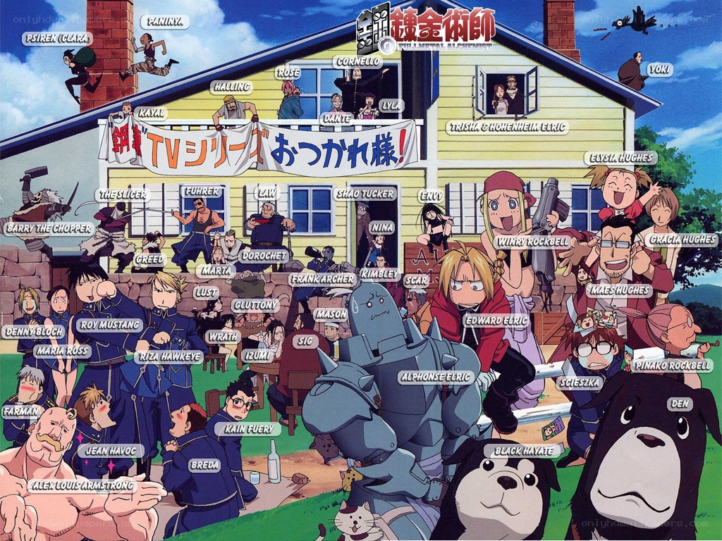 Fullmetal Alchemist characters gathering