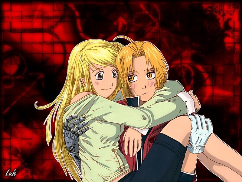 Fullmetal Alchemist characters hugging