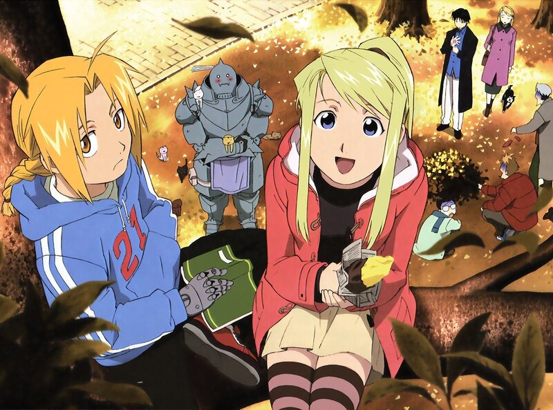 Fullmetal Alchemist characters in autumn