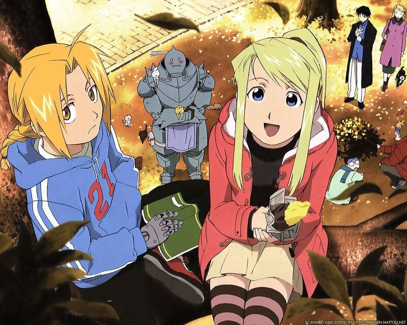 Fullmetal Alchemist characters in autumn
