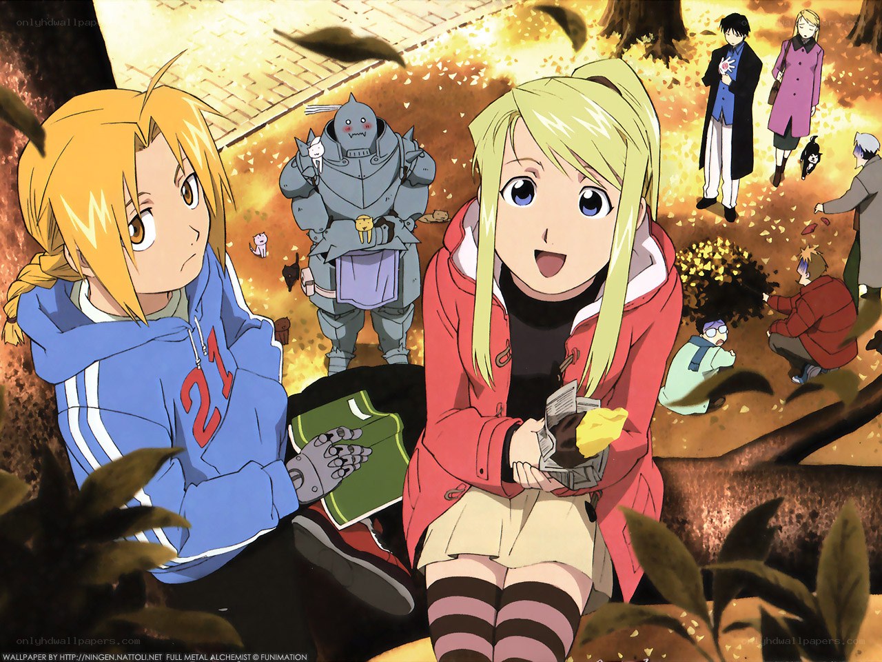 Fullmetal Alchemist characters in autumn