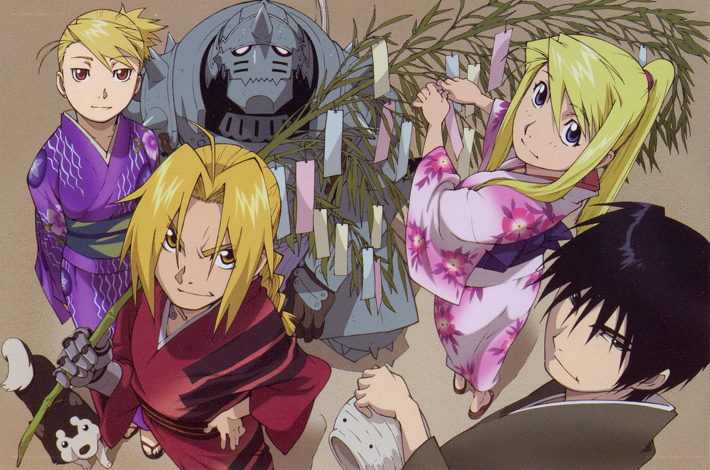 Fullmetal Alchemist characters in kimonos