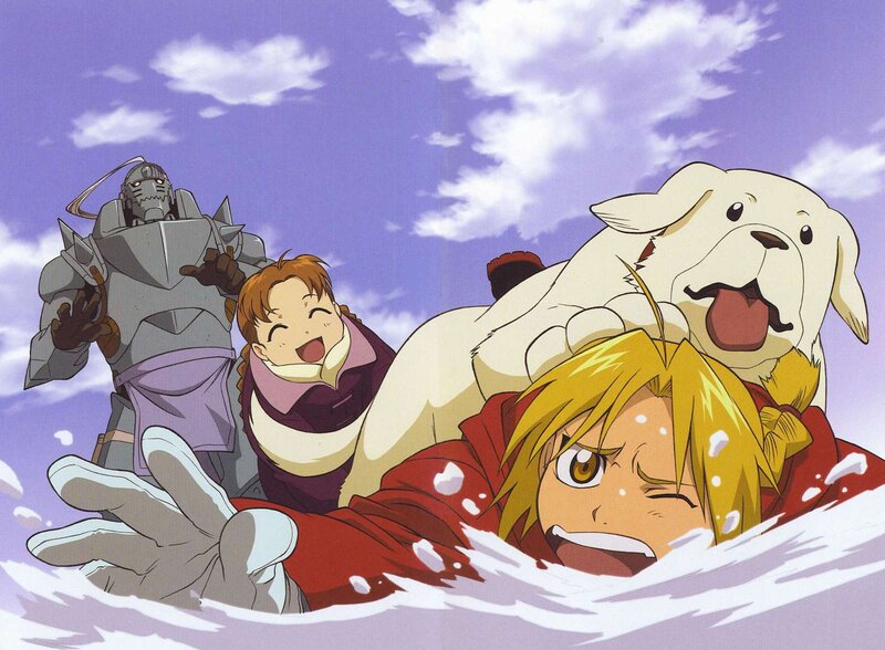 Fullmetal Alchemist characters in snow