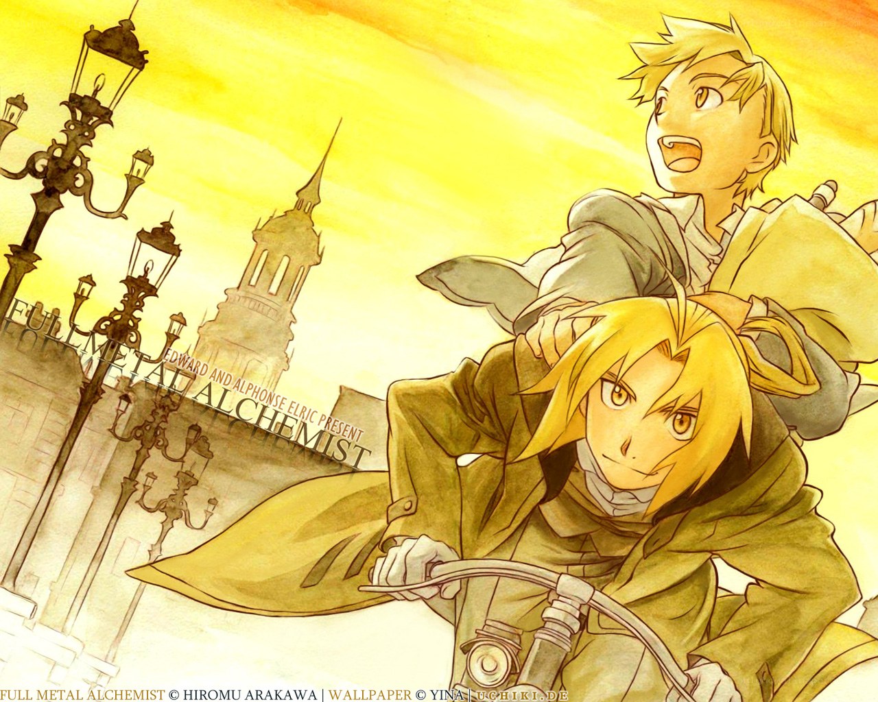 Fullmetal Alchemist characters on bike