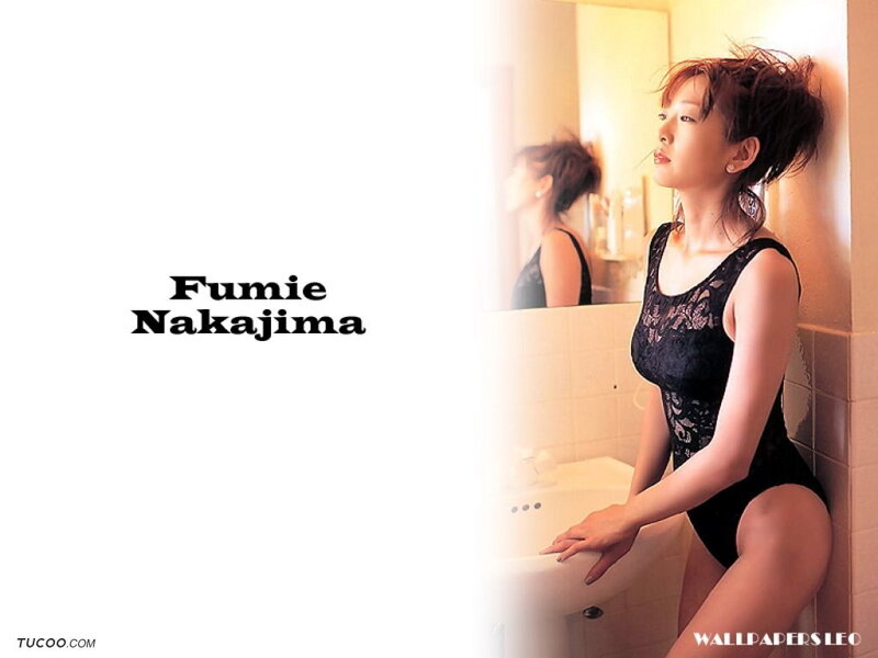 Fumie Nakajima in bathroom