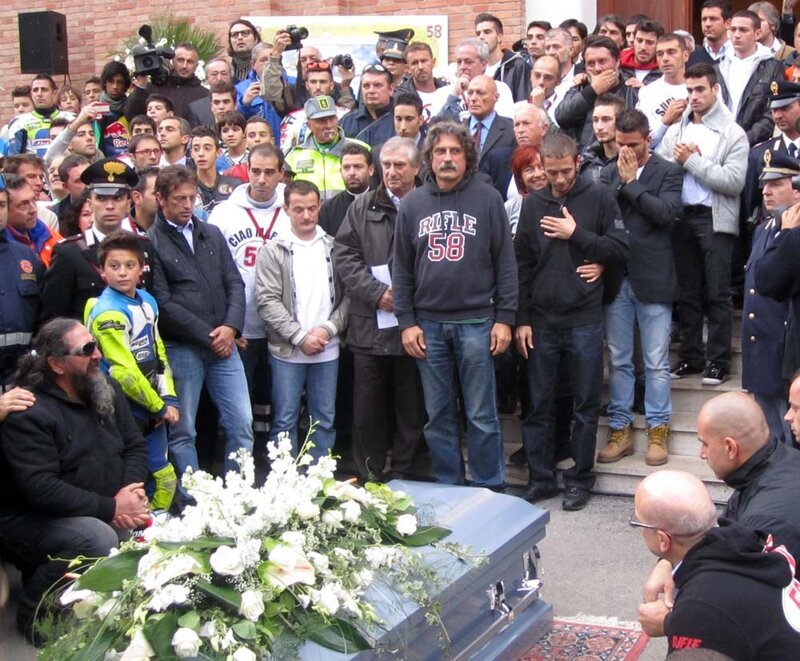Funeral of a motorcyclist