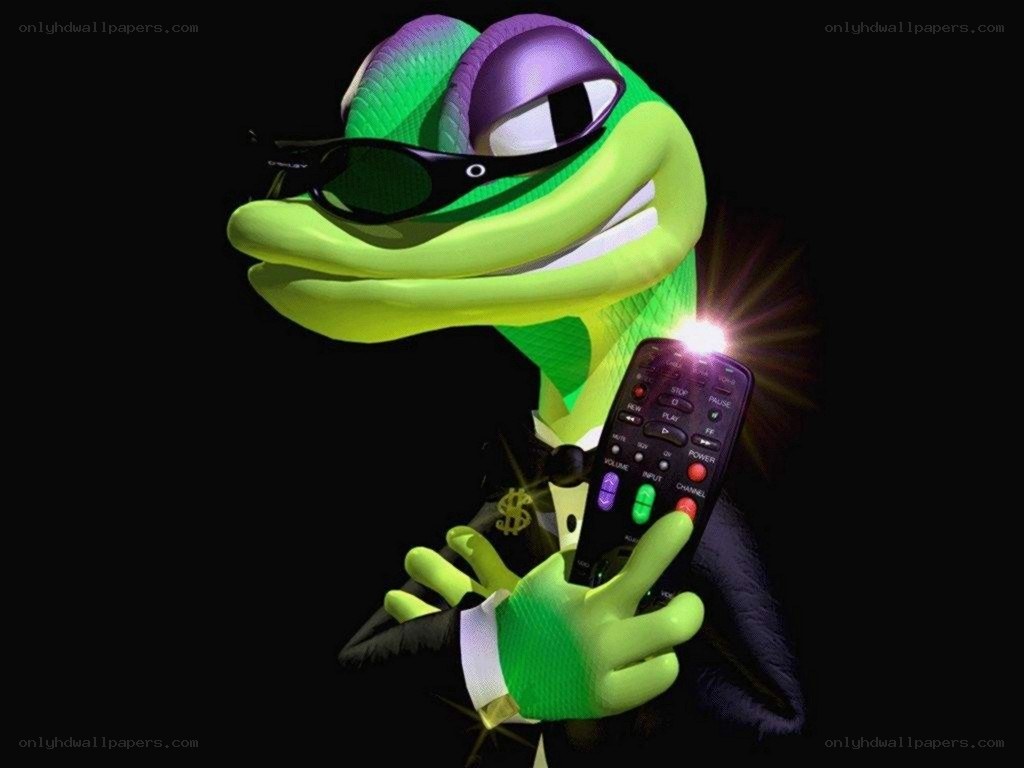 funky green lizard with remote
