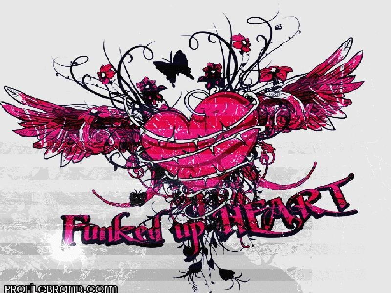 funky heart with wings design