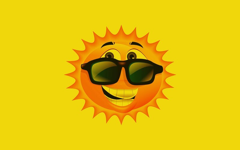 funny sun with sunglasses