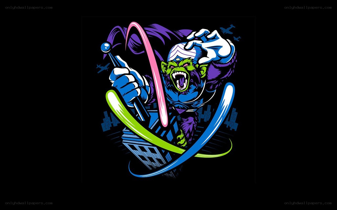 furious green monster with staff