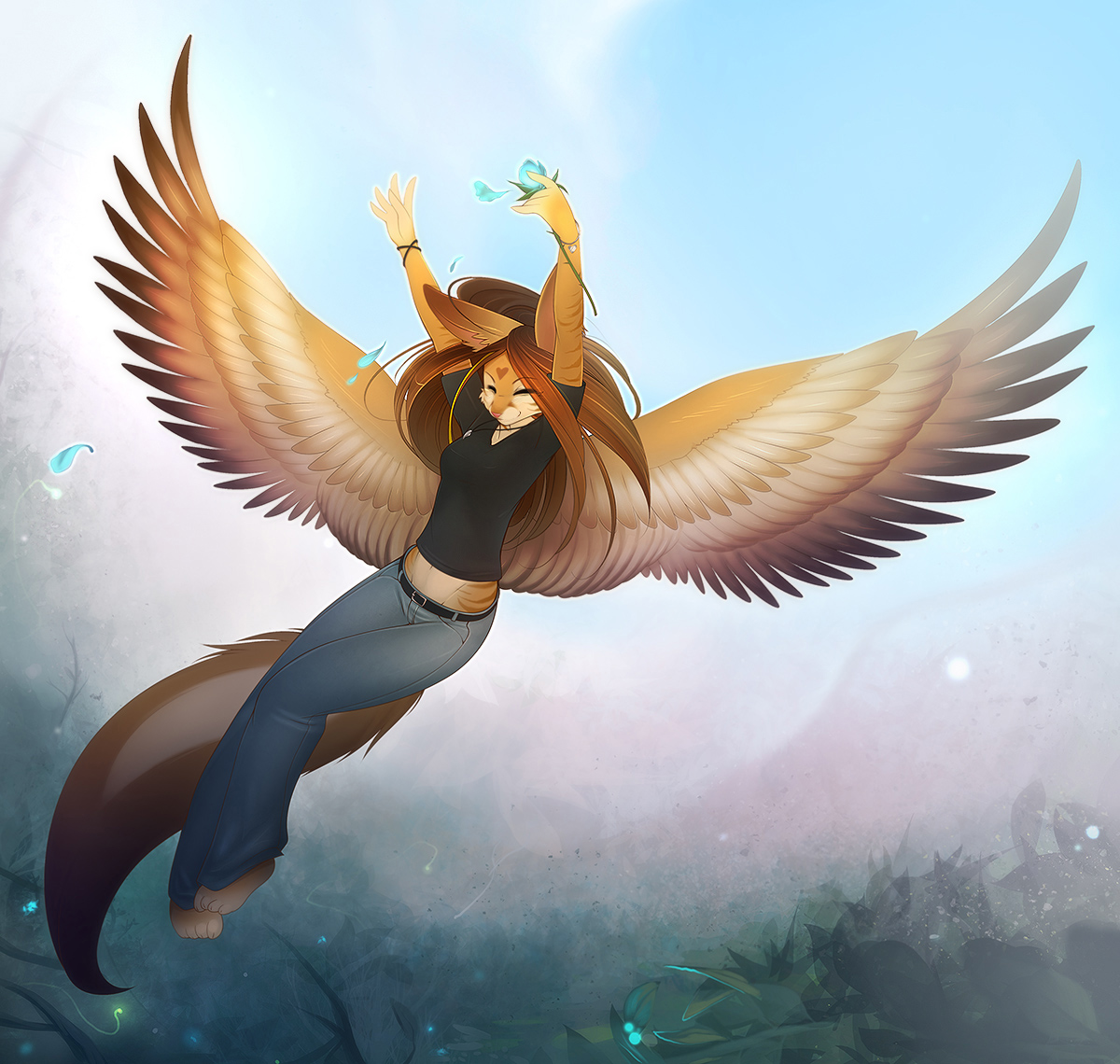 furry angel with wings