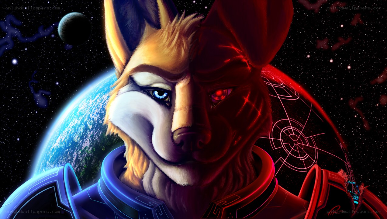 Furry astronaut in space