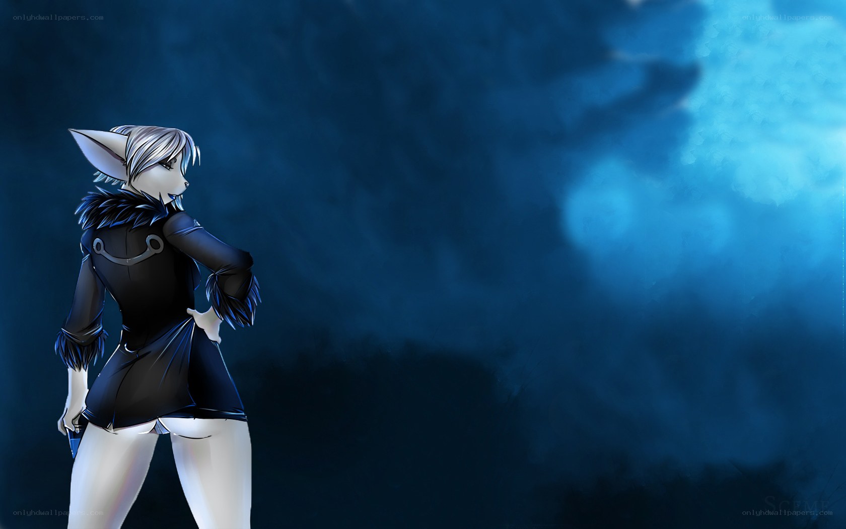 furry character in dark setting