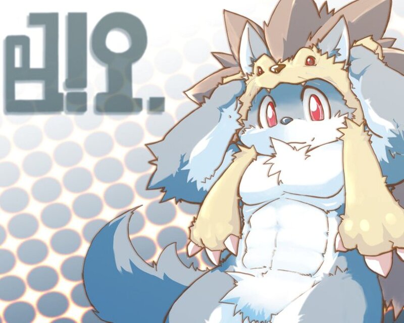 furry character with blue fur