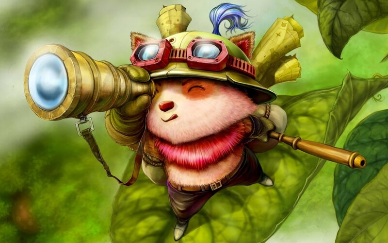 Furry Character with Telescope — Green, Playful