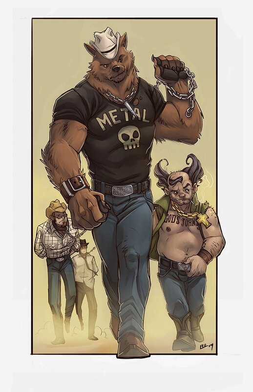 Furry cowboys with metal theme