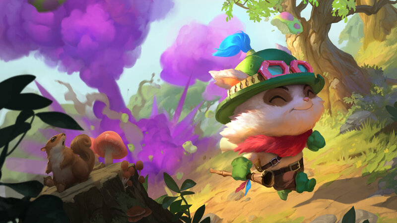 Furry Creature in Forest — Green, Playful
