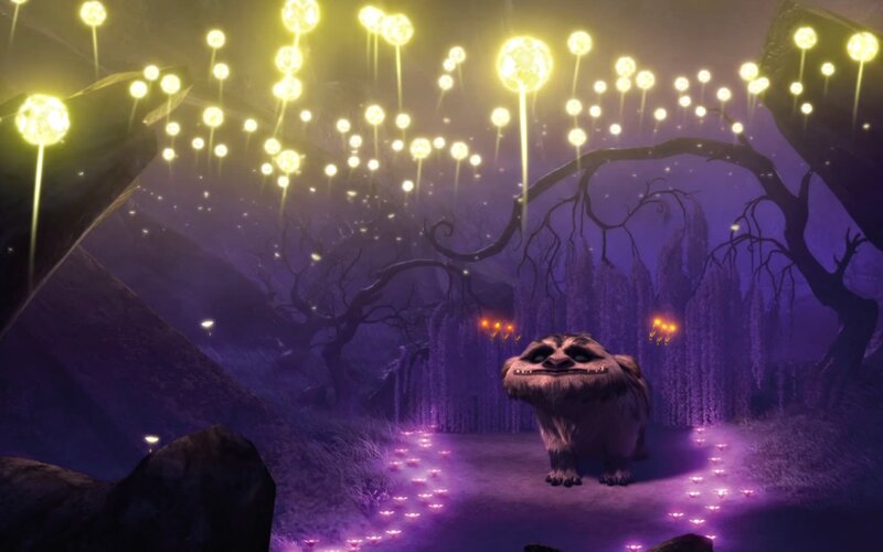 Furry Creature in Forest — Purple, Mysterious