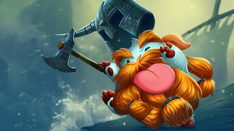 Furry Creature with Axe — Orange