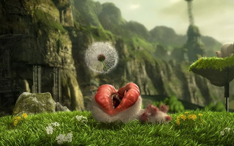 furry creature with dandelion