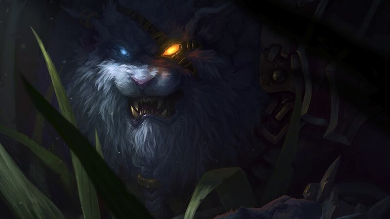 Furry Creature with Glowing Eyes — Black