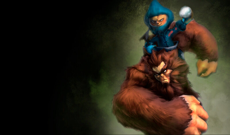 Furry Creature with Rider — Brown