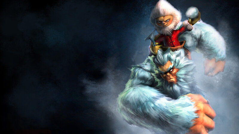 Furry Creature with Rider — White