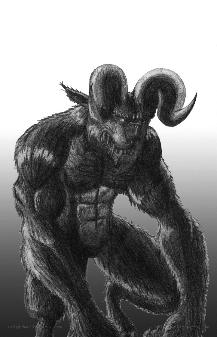 furry demon with ram horns