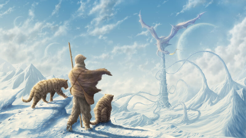 Furry Figure with Tigers