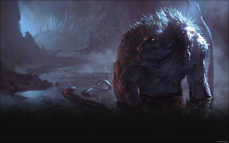Furry Monster in Water