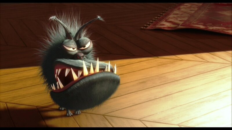 Furry Monster with Sharp Teeth — Brown
